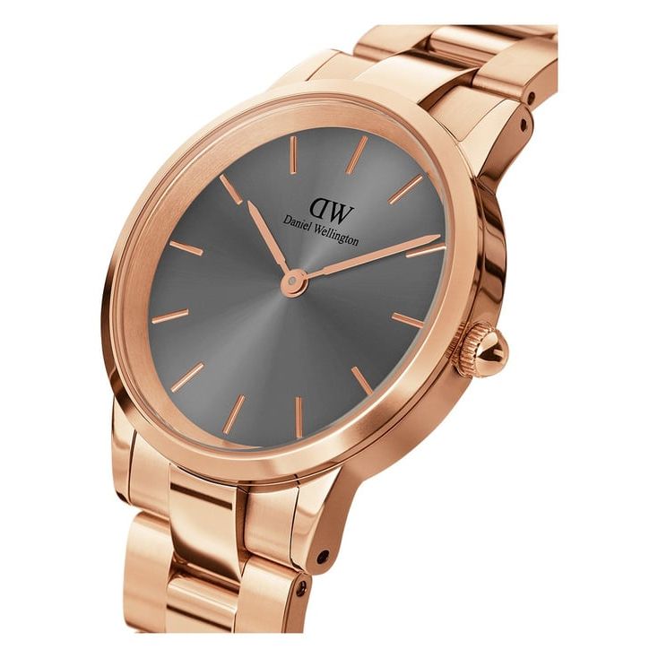 Iconic Unisex Grey Round Dial Analog Watch - DW00100332