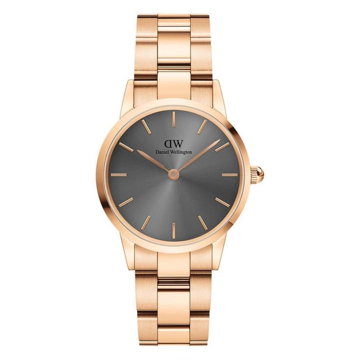 Iconic Unisex Grey Round Dial Analog Watch - DW00100332