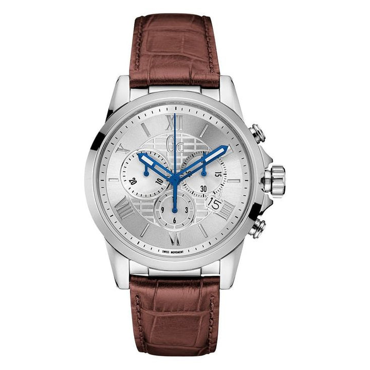 Guess Collection Esquire Silver Round Dial Analog Men Watch Y08005G1