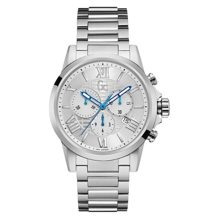 Guess Collection Esquire Silver Round Dial Analog Men Watch Y08007G1