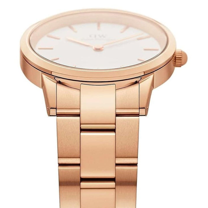 Iconic Unisex White Round Dial Analog Watch - DW00100209