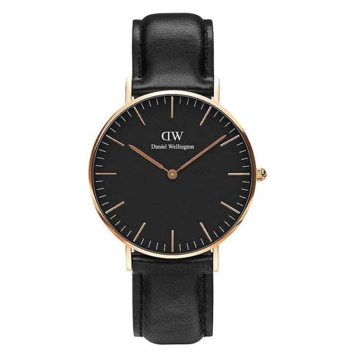 Classic Unisex Black Round Dial Analog Watch - DW00100139K