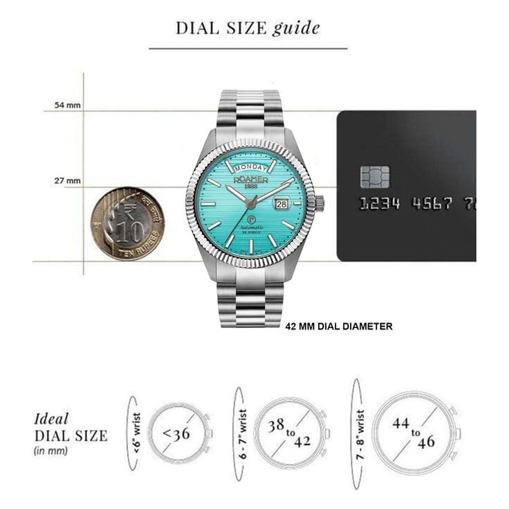 Roamer 981666 41 05 50 Primeline Daydate II 26 Jewels Automatic Watch for Men