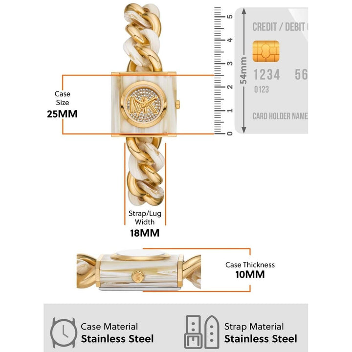 Michael Kors MK4809 Mk Chain Lock Analog Watch for Women