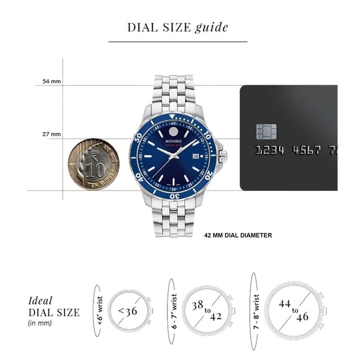 Movado Series 800 Swiss Qtz Blue Round Dial Men&