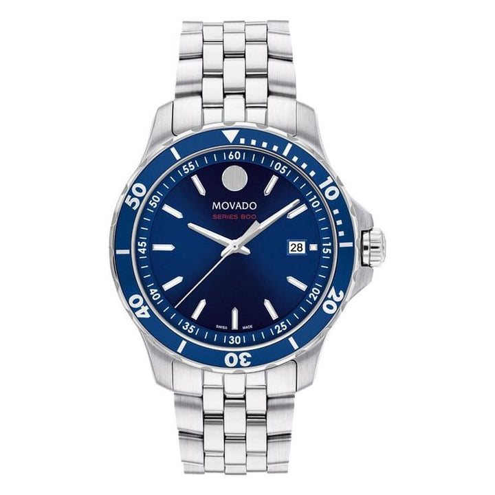 Movado Series 800 Swiss Qtz Blue Round Dial Men&