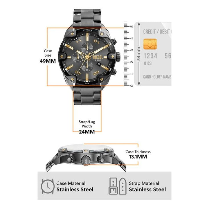 DZ4669 Spiked Chronograph Watch for Men