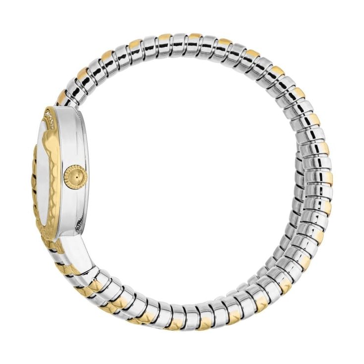 Just Cavalli Women's Cerchio Snake Analog Watch: Elegant Two-Tone Stainless Steel, Water Resistant