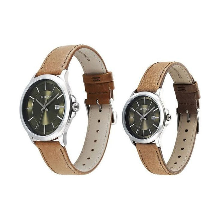 Titan 9401194211SL01 Modern Bandhan 7 Phase 1 Analog Couple Watch