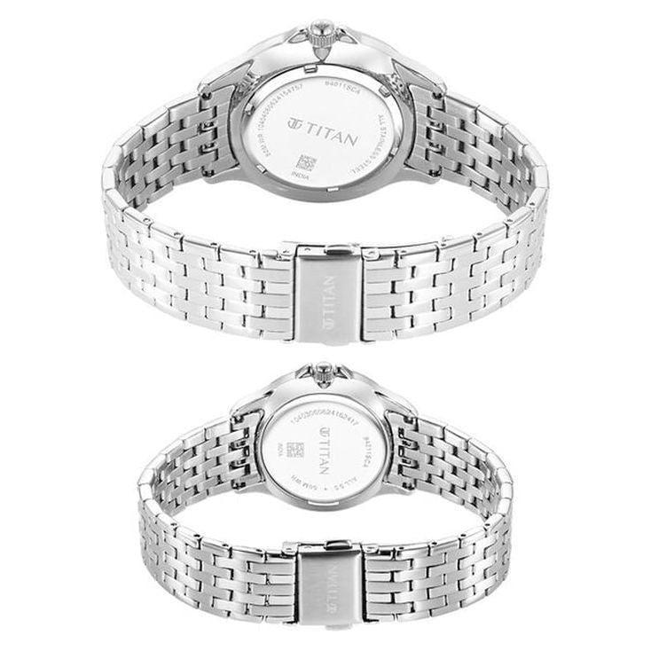 Titan 9401194211SM01 Modern Bandhan 7 Phase 1 Analog Couple Watch