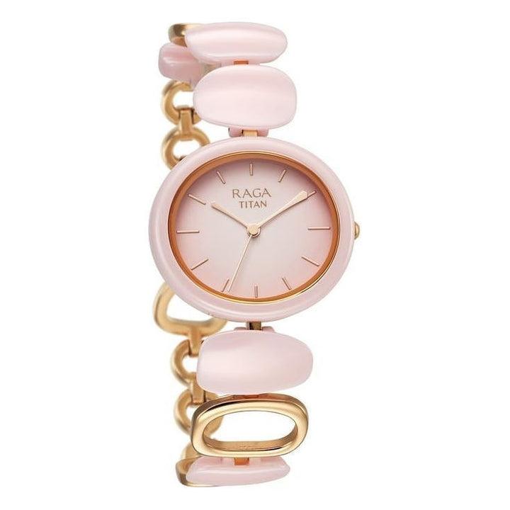 Titan 95146KD07 Ceramic s Upgrades Analog Watch for Women