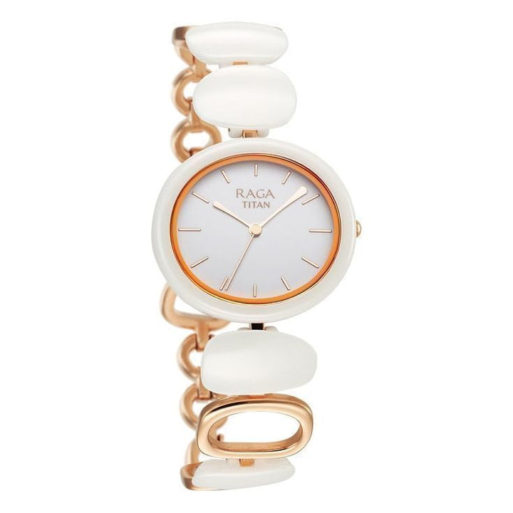 Titan 95146KD05 Ceramic s Upgrades Analog Watch for Women