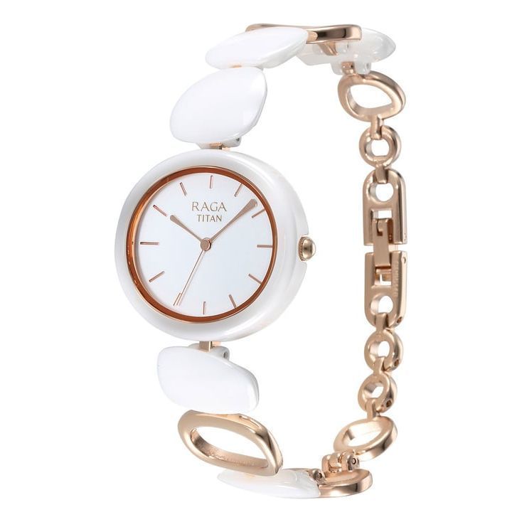 Titan 95146KD05 Ceramic s Upgrades Analog Watch for Women