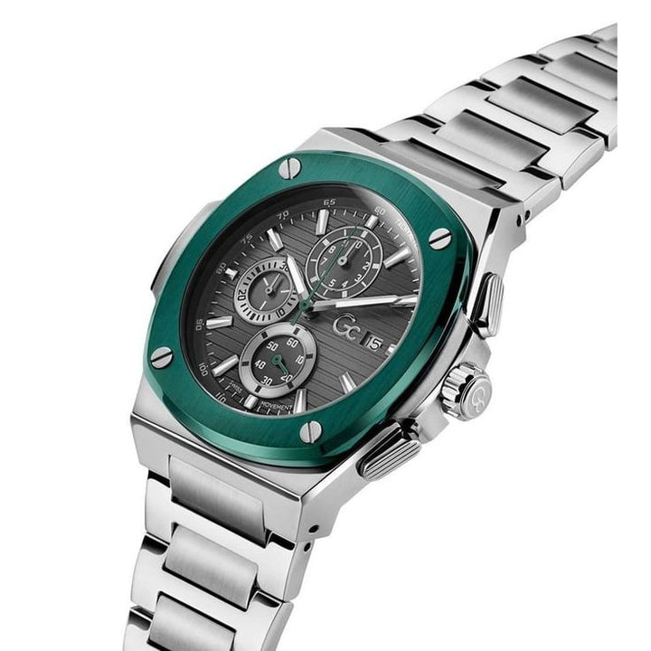 Guess Collection Coussin Shape Grey Coussin Dial Analog Men Watch Y99022G5MF