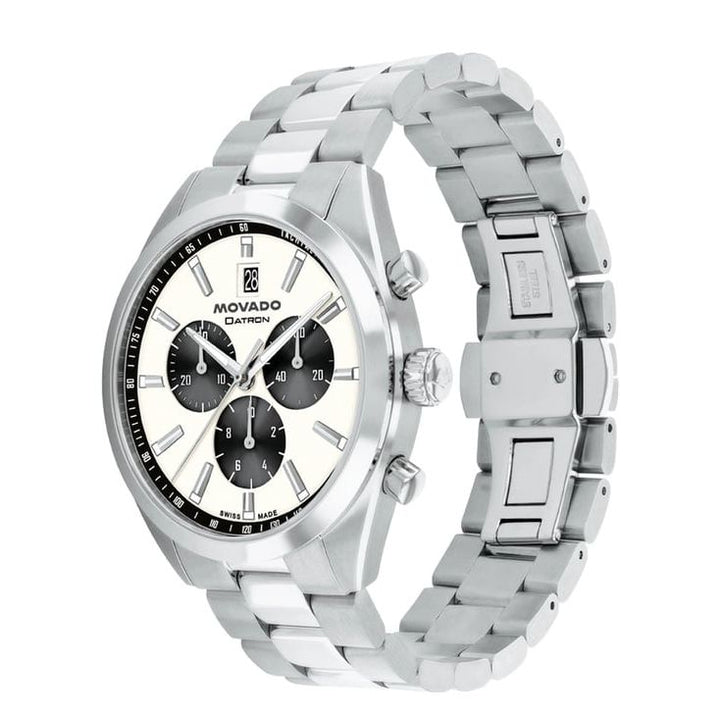 Datron Chronograph Swiss Qtz Chrono Ivory Round Dial Men's Watch - 3650197