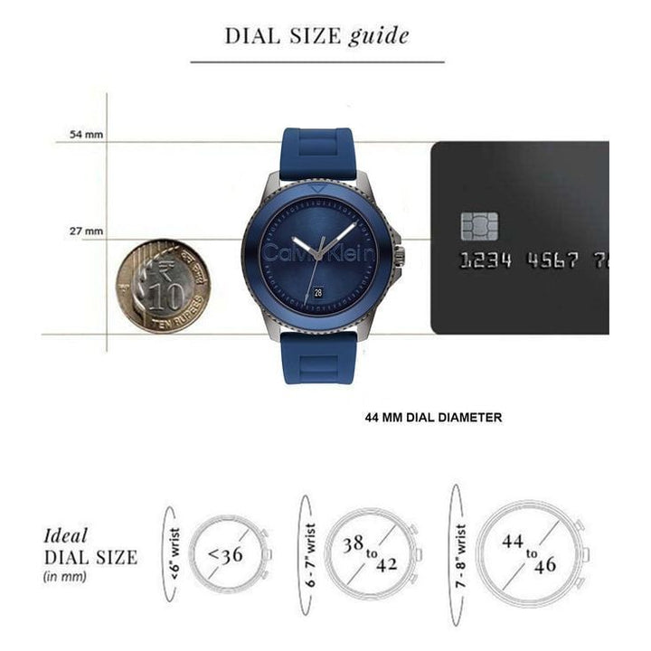 CALVIN KLEIN Men Aqueous Quartz Date