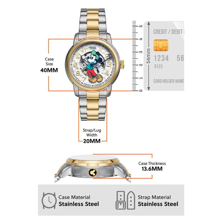 Mickey Mouse Automatic Men 40 mm LE1193