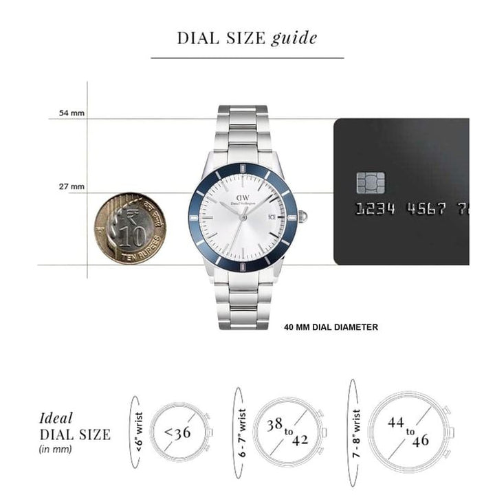 Index Bezel Silver White Sunray Round Dial Analogue Men Watch - DW00100818K