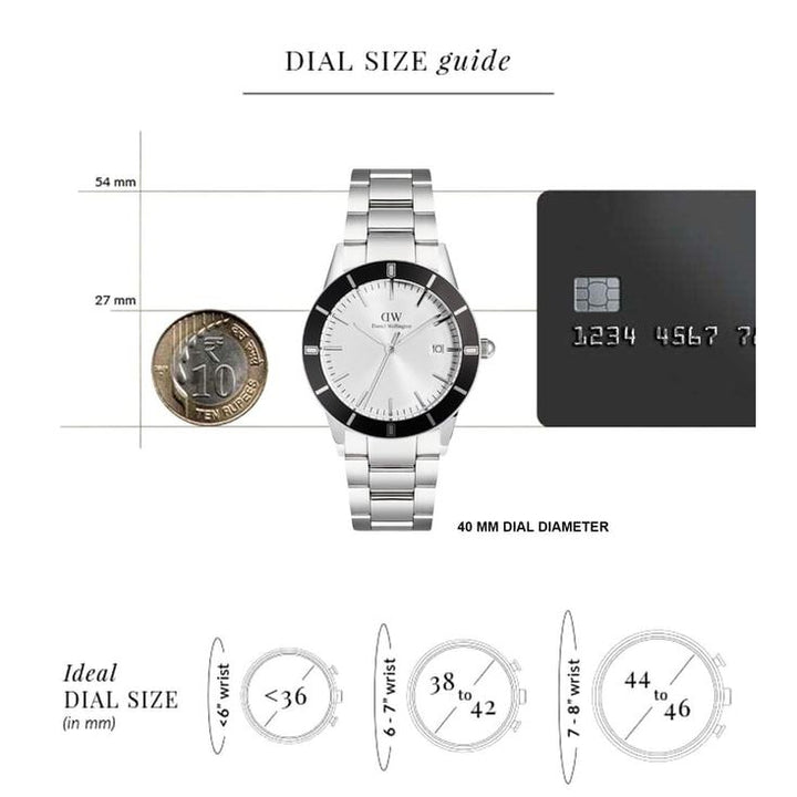 Index Bezel Silver White Sunray Round Dial Analogue Men Watch - DW00100819K