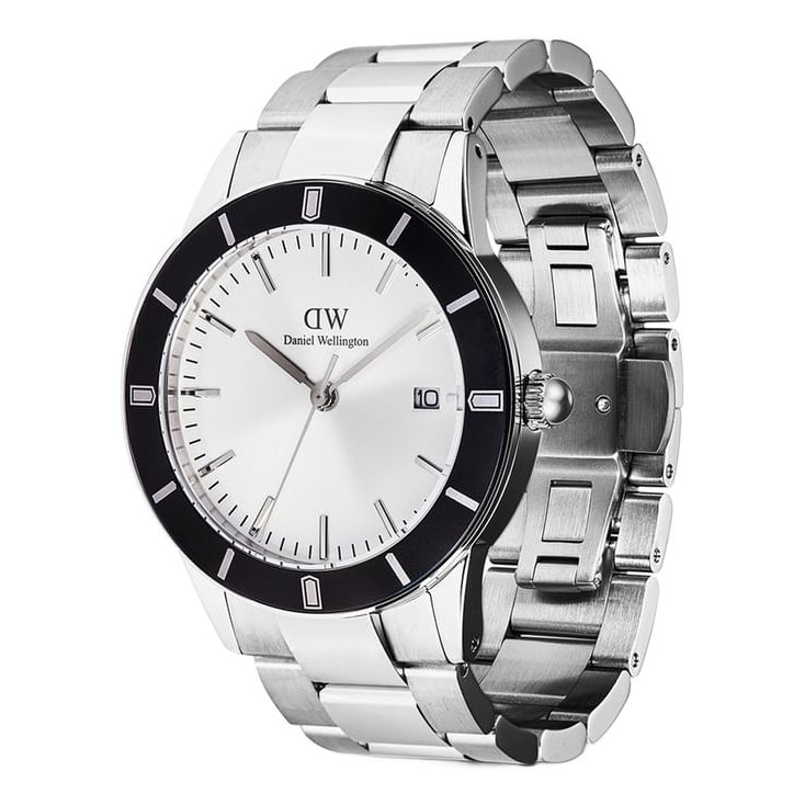 Index Bezel Silver White Sunray Round Dial Analogue Men Watch - DW00100819K