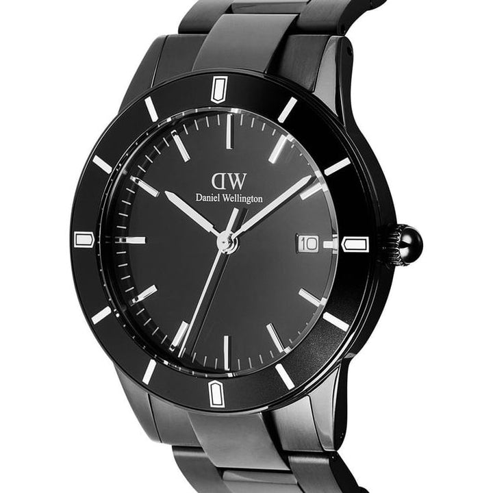Index Bezel Black Round Dial Analogue Men Watch - DW00100821K