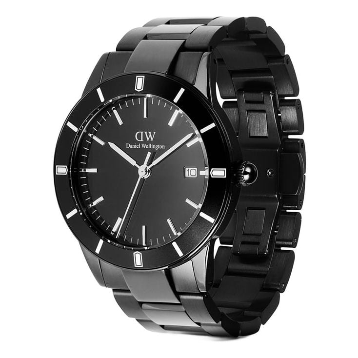 Index Bezel Black Round Dial Analogue Men Watch - DW00100821K