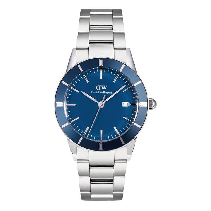 Index Bezel Blue Round Dial Analogue Men Watch - DW00100820K