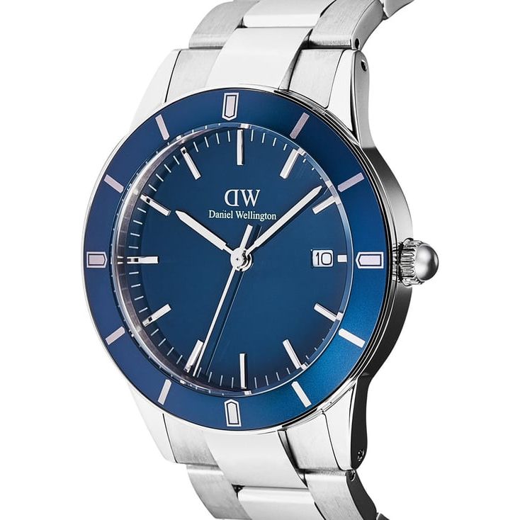 Index Bezel Blue Round Dial Analogue Men Watch - DW00100820K