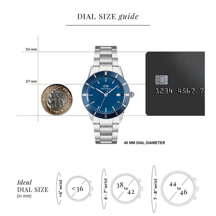 Index Bezel Blue Round Dial Analogue Men Watch - DW00100820K