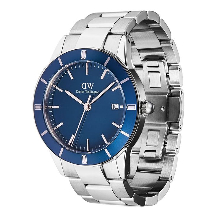 Index Bezel Blue Round Dial Analogue Men Watch - DW00100820K