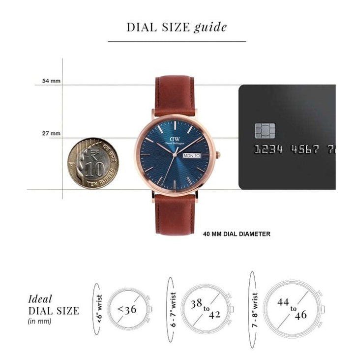 Classic Extension Blue Round Dial Analogue Men Watch - DW00100830K
