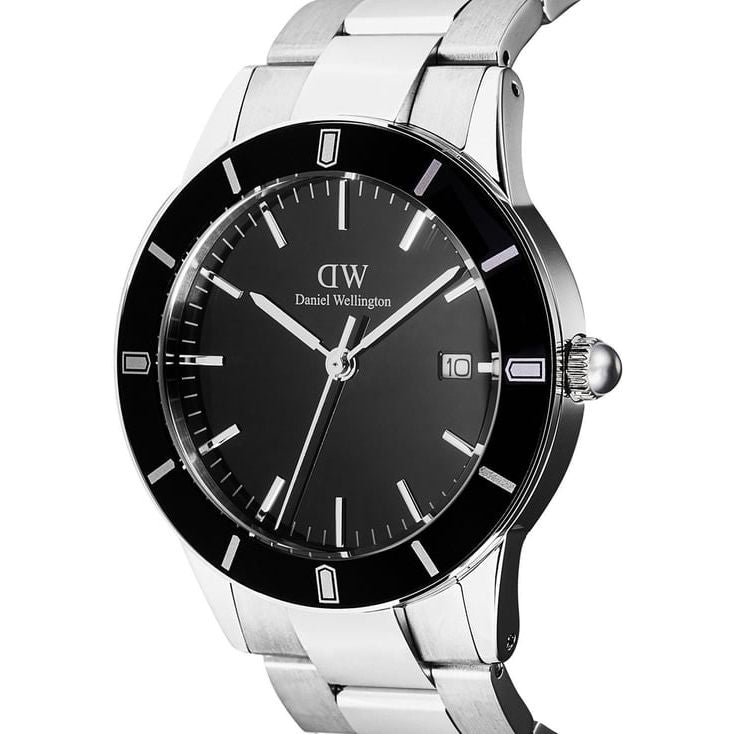 Index Bezel Black Round Dial Analogue Men Watch - DW00100822K