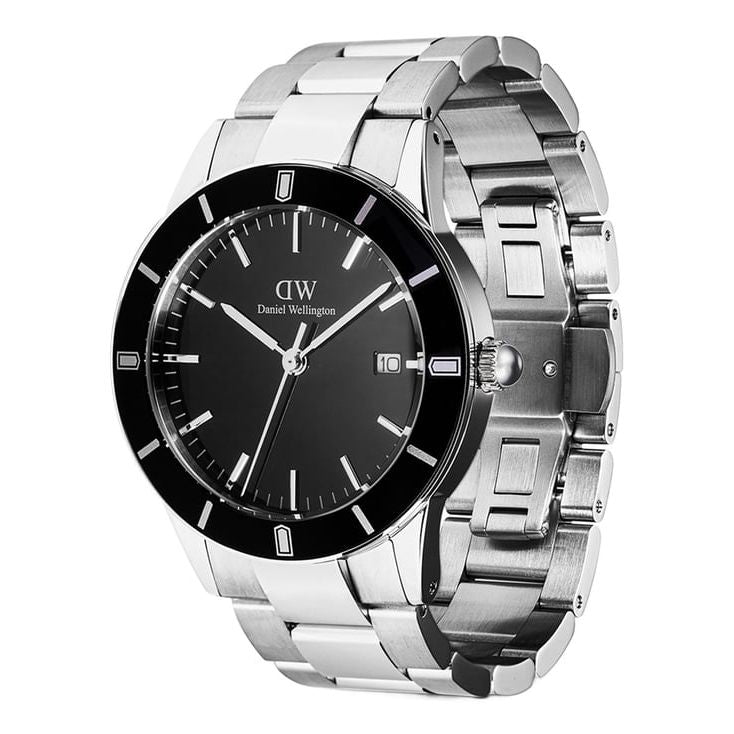 Index Bezel Black Round Dial Analogue Men Watch - DW00100822K
