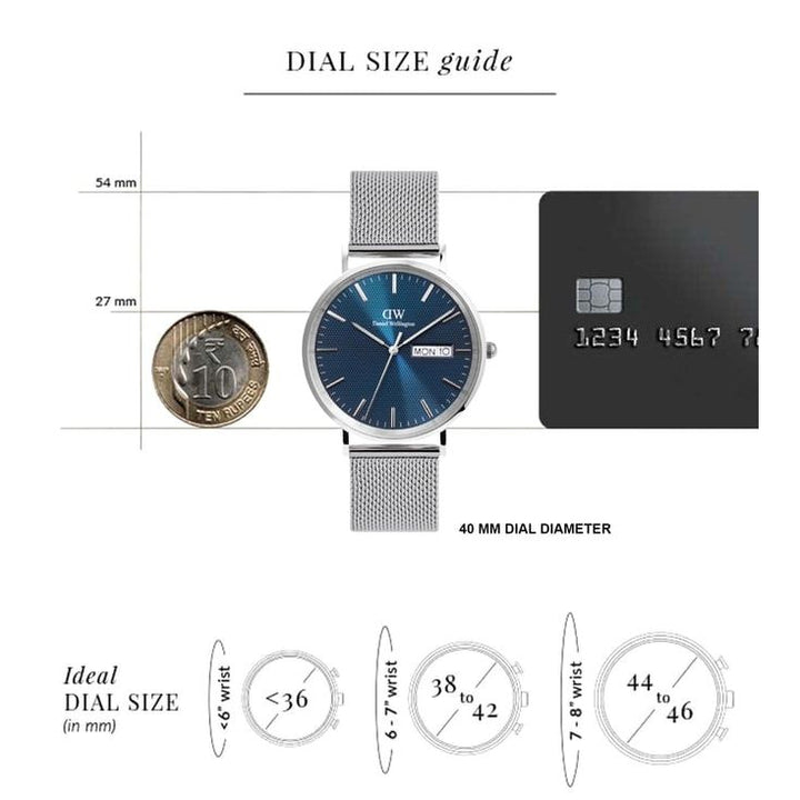 Classic Extension Blue Round Dial Analogue Men Watch - DW00100833K