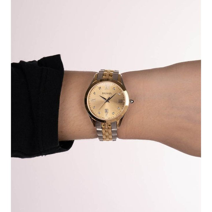 Balmain Classic R Swiss Quartz Women's Watch: 30mm Steel, MOP Dial, Diamond Accents