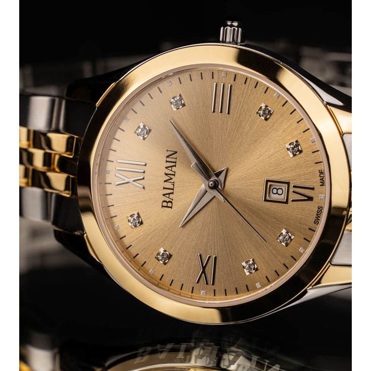 Balmain Classic R Swiss Quartz Women's Watch: 30mm Steel, MOP Dial, Diamond Accents