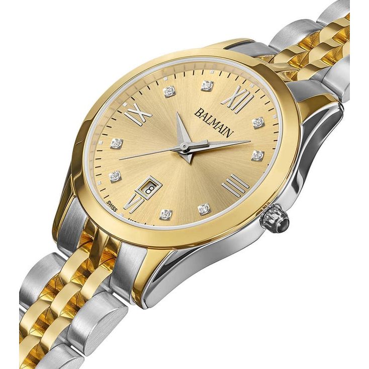 Balmain Classic R Swiss Quartz Women's Watch: 30mm Steel, MOP Dial, Diamond Accents