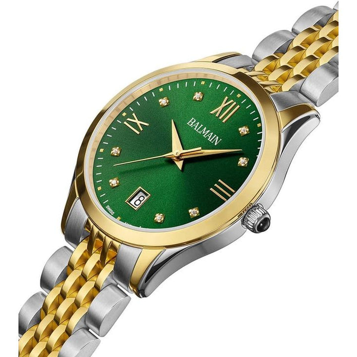 Balmain Classic R Swiss Made Quartz Women's 34mm Diamond Mother-of-Pearl Watch