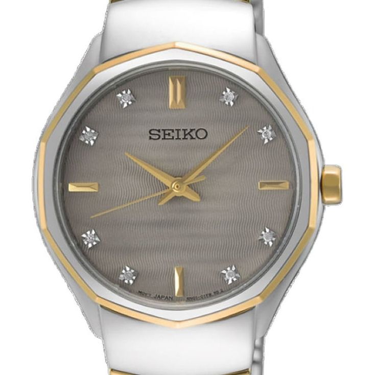 Seiko Classic Quartz Stainless Steel Women's Watch Diamond Indices SUR616P1