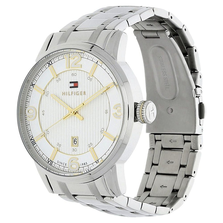 Tommy Hilfiger Quartz Analog White Dial Metal Strap Watch for Men-NCTH1710344