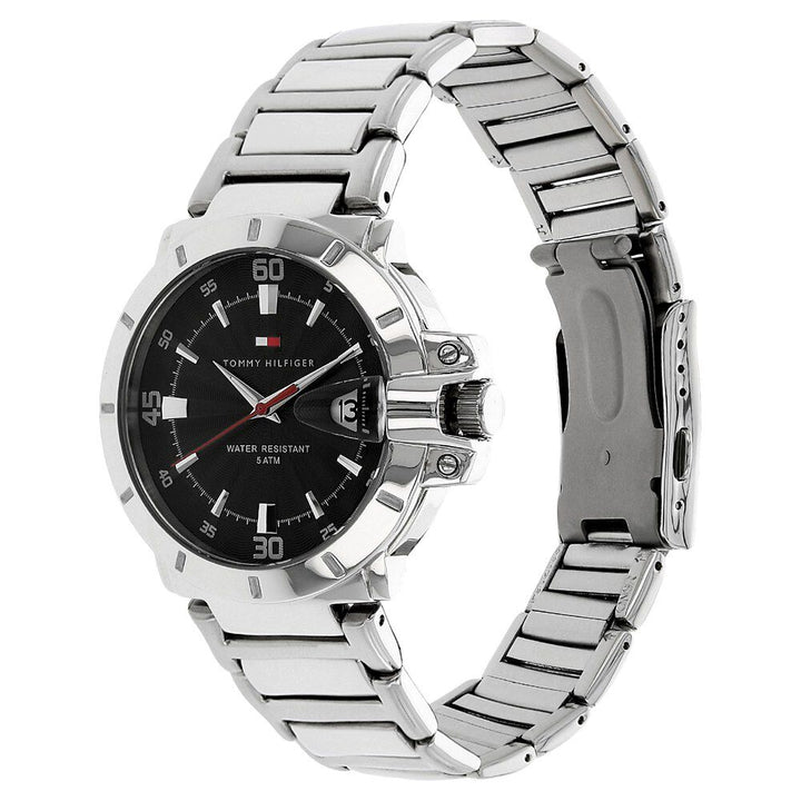 Tommy Hilfiger Quartz Analog with Date Black Dial Metal Strap Watch for Men-NETH1790469