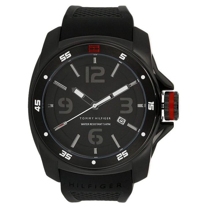 Tommy Hilfiger Quartz Analog Black Dial Plastic Strap Watch for Men-NCTH1790708