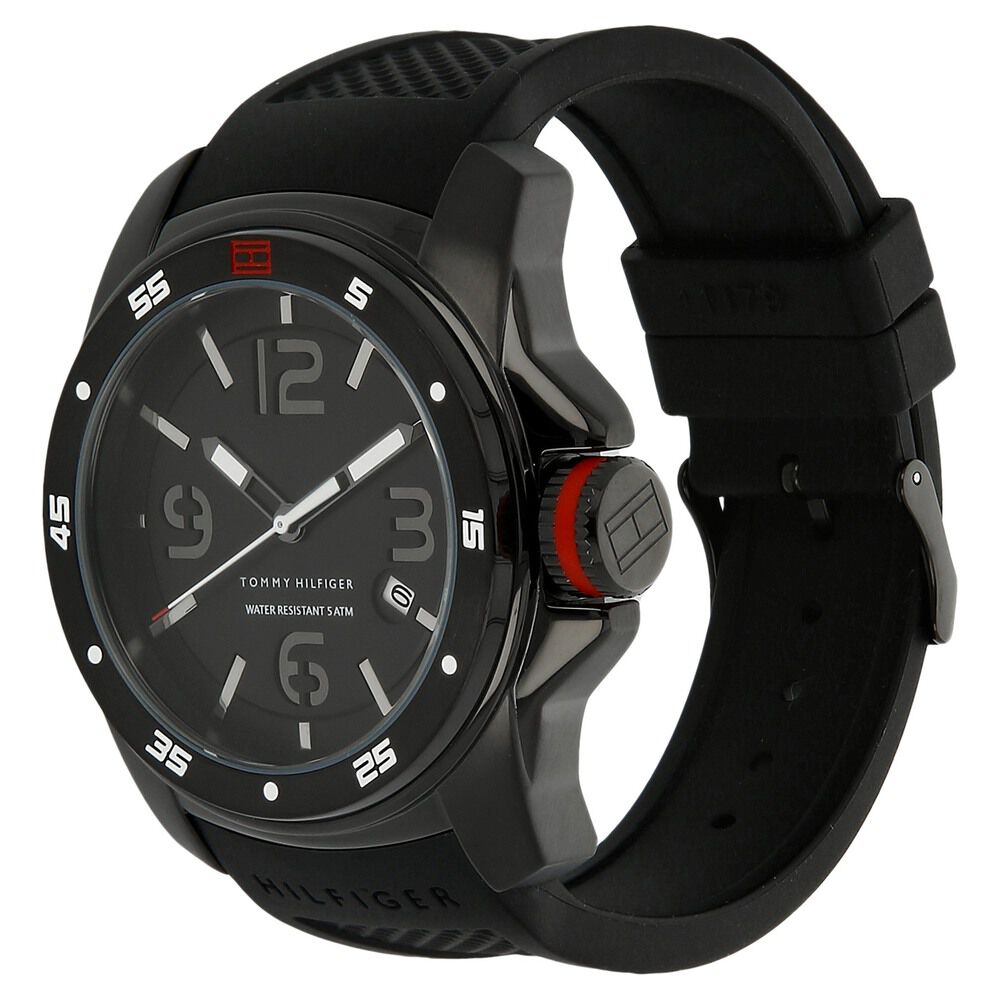 Tommy Hilfiger Quartz Analog Black Dial Plastic Strap Watch for Men-NCTH1790708
