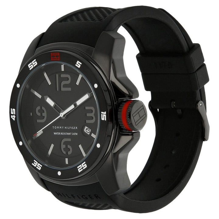 Tommy Hilfiger Quartz Analog Black Dial Plastic Strap Watch for Men-NCTH1790708