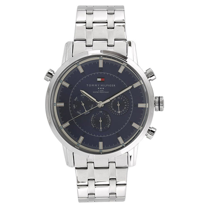 Tommy Hilfiger Quartz Analog with Day and Date Grey Dial Metal Strap Watch for Men-NCTH1790876