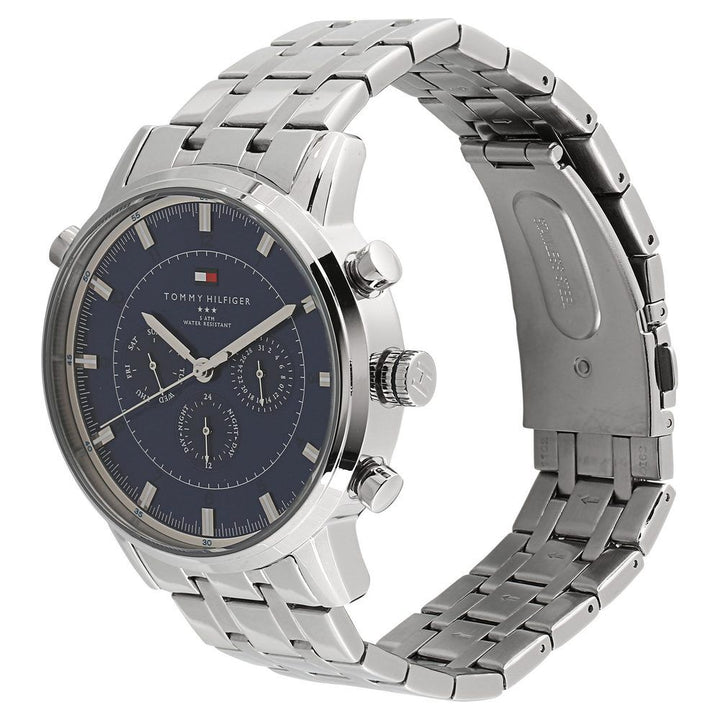 Tommy Hilfiger Quartz Analog with Day and Date Grey Dial Metal Strap Watch for Men-NCTH1790876