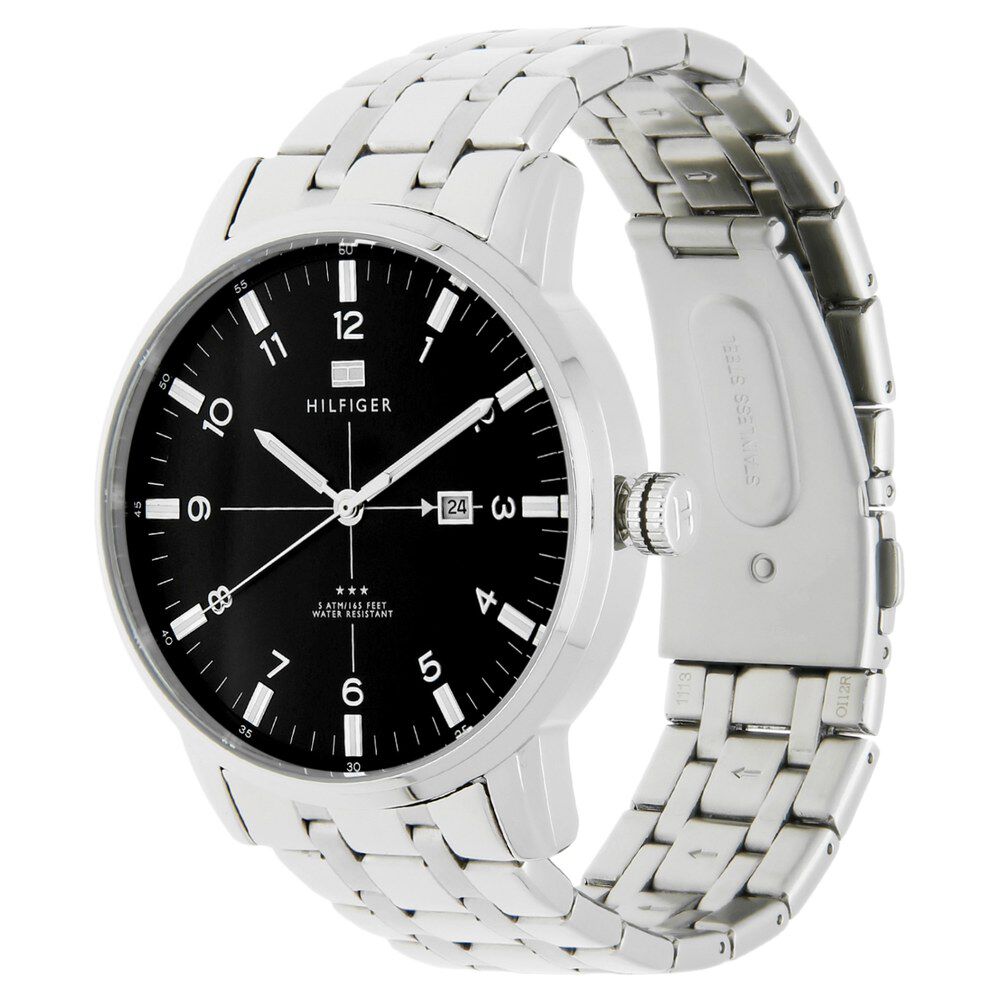 Tommy Hilfiger Quartz Analog Black Dial Stainless Steel Strap Watch for Men-NCTH1790963
