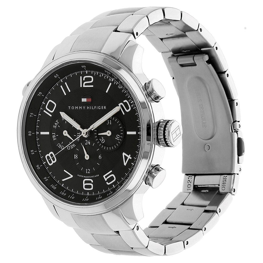 Tommy Hilfiger Quartz Analog Black Dial Stainless Steel Strap Watch for Men-NCTH1790965