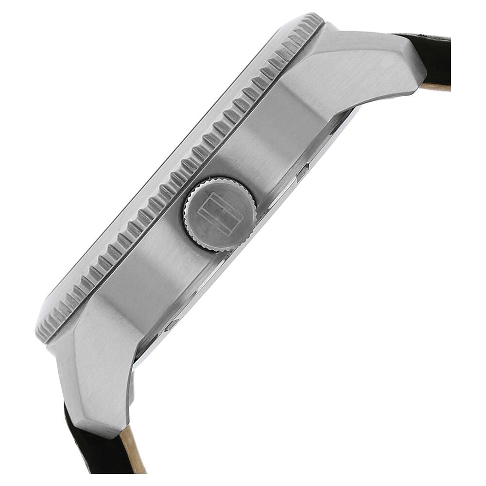 Tommy Hilfiger Quartz Analog Black Dial Leather Strap Watch for Men-NATH1791014J