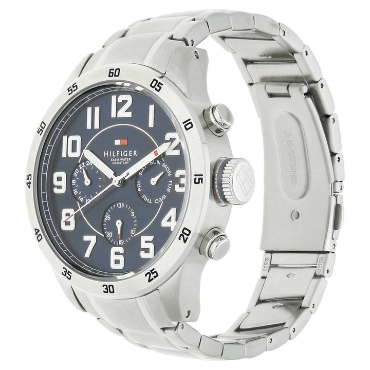 Tommy Hilfiger Quartz Analog With Date Blue Dial Metal Strap Watch For Men